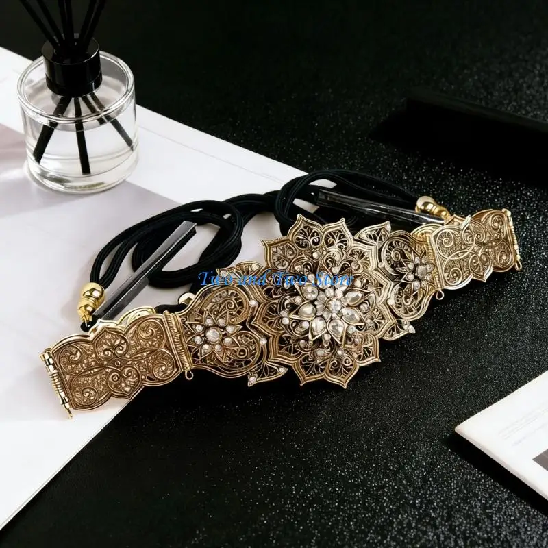 HX6F Moroccan Styles Bridal Accessory Waistband For Wedding Ceremony Cultural Event