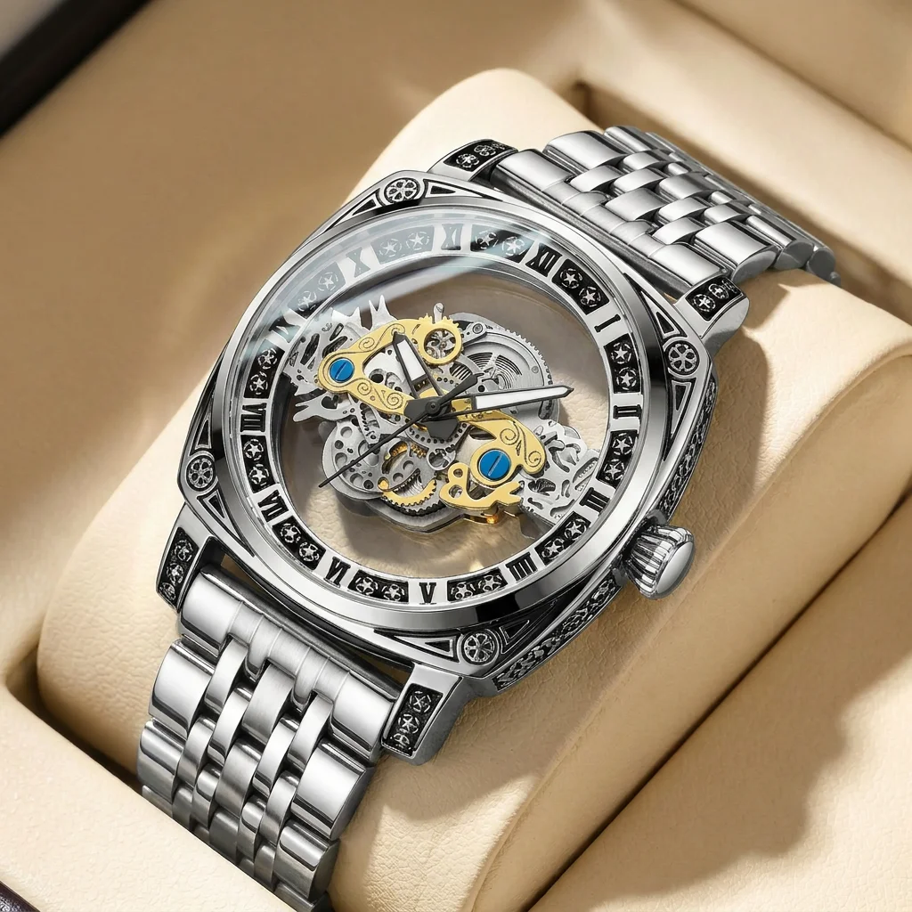 

1pcs Men's silver dial alloy strap vintage fashion classic fashion details Quartz Watch for daily business party holiday