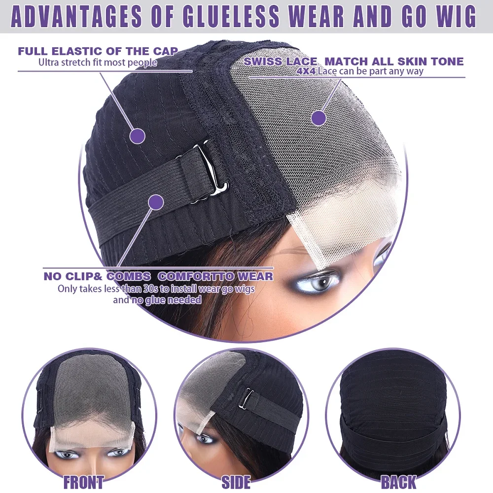 32 Inches Bone Straight Wigs Human Hair For Women Wear And Go Glueless Wigs Pre Cut Transparent Lace Brazilian Remy Hair