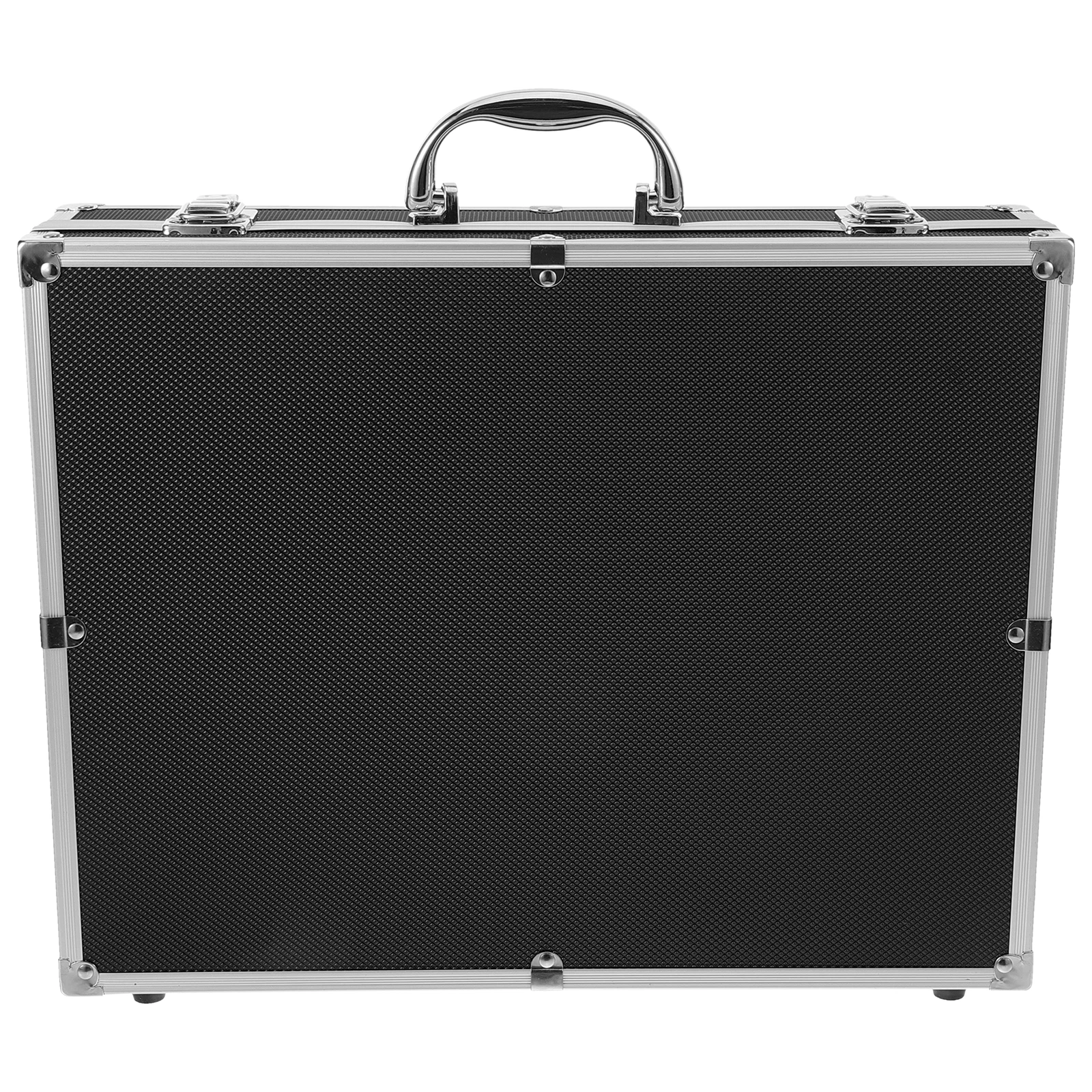 

4 Handheld Cases Microphone Organizer Silver Aluminum Box with Handle for Travel Hard Storage Accessories organizer