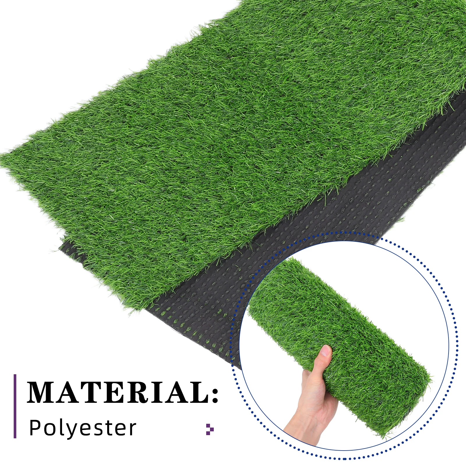 1 Roll Realistic Green Artificial Grass Rug: Synthetic Turf Carpet For Deck Balcony Backyard Patio Garden Fake Grass Mat For
