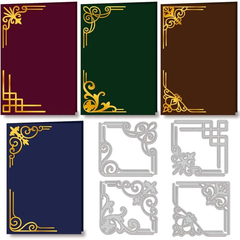 Window Frame Embossing Template Line Corner Carbon Steel Die Cuts Flower Corner Die Cut for Scrapbooking Card DIY Craft