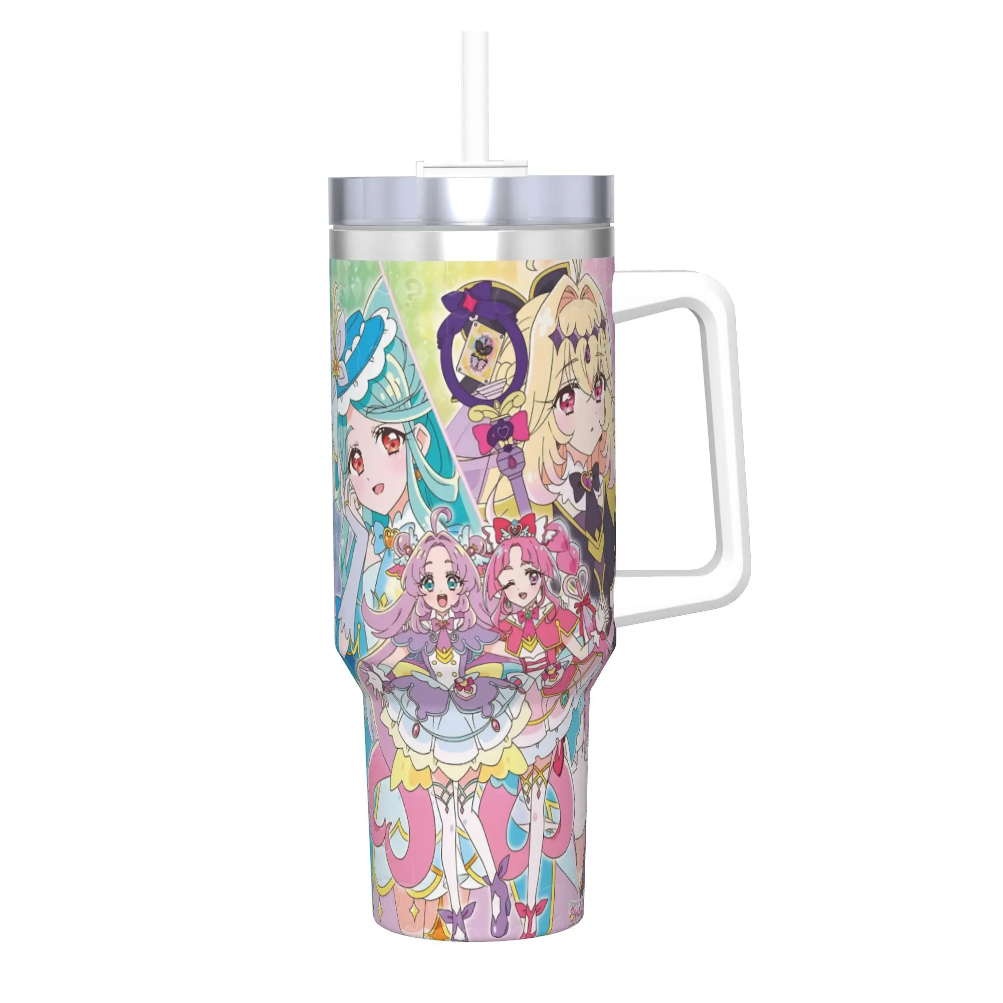 Soaring Sky Pretty Cure Tumbler 40oz Stainless Steel Double Wall Vacuum Insulated Cup With Straw
