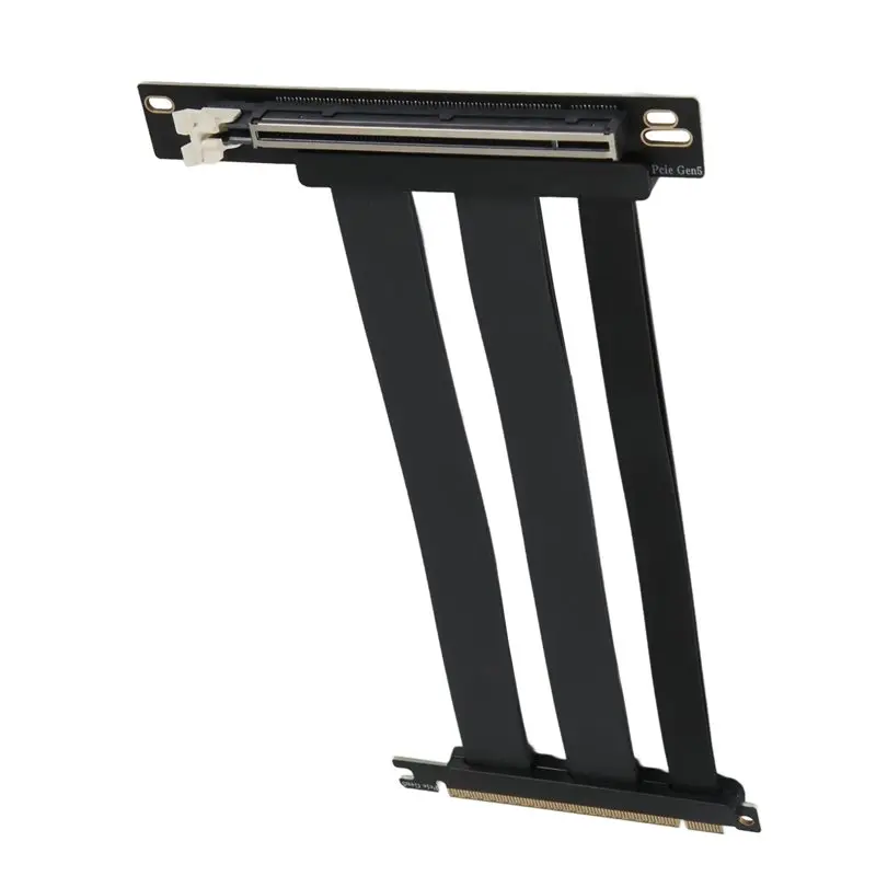 Câble d'extension de carte graphique fiable PCI-E 5.0 X16 Riser Cable 90 °   Câble d'extension GPU noir, câble riser PCI-E 5.0 X16