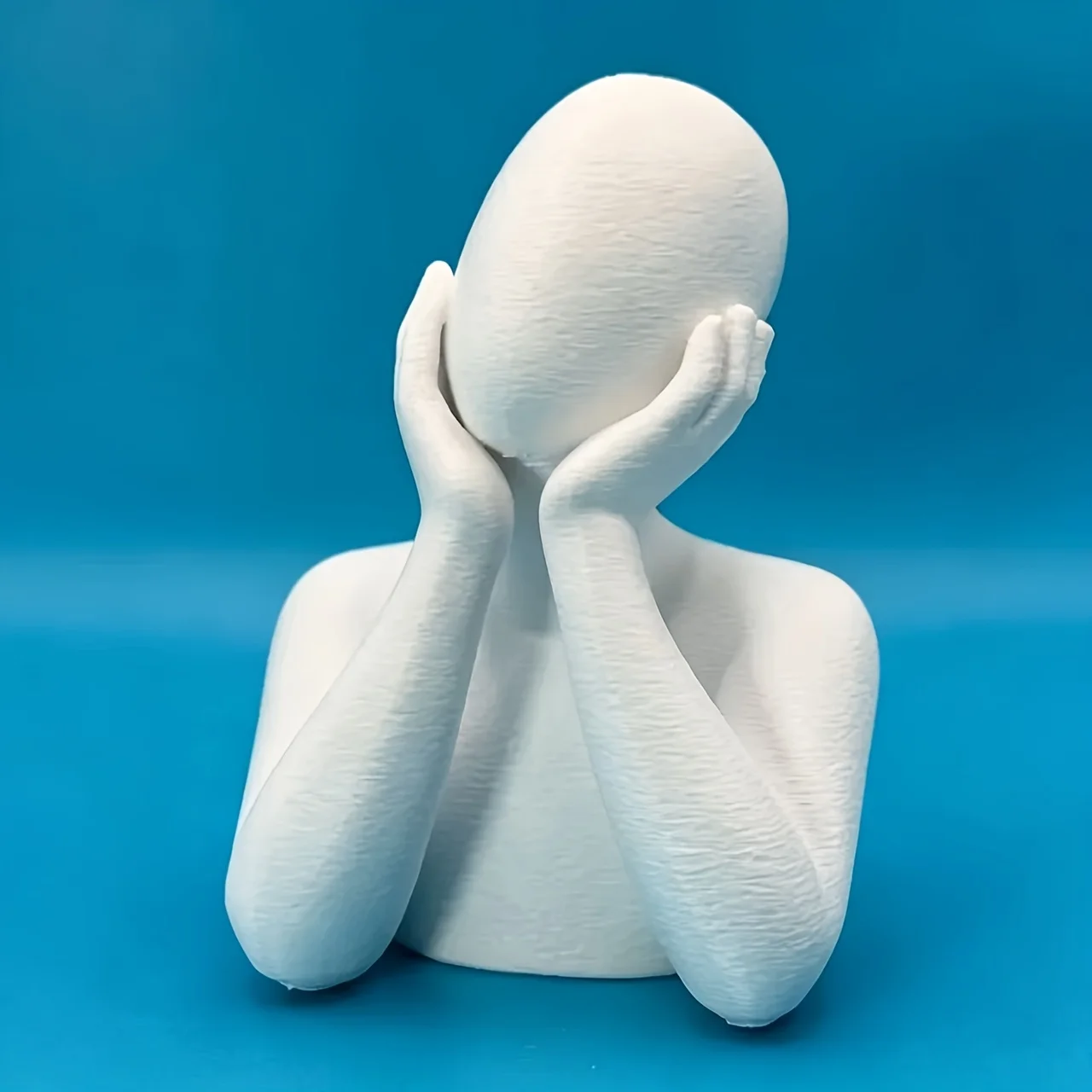 Thinker Bust Abstract Statue Sandstone Figurine Modern Aesthetic Desktop Decor for Room