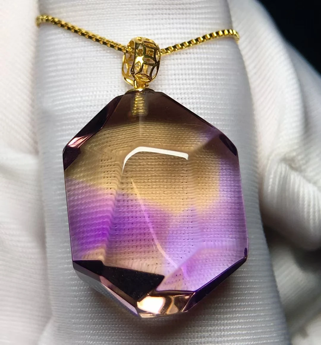 Natural Purple Ametrine Quartz Pendant 19.8/15.1/9.5mm Water Drop Amethyst Citrine Jewelry Women Men Necklace Brazil AAAAAA