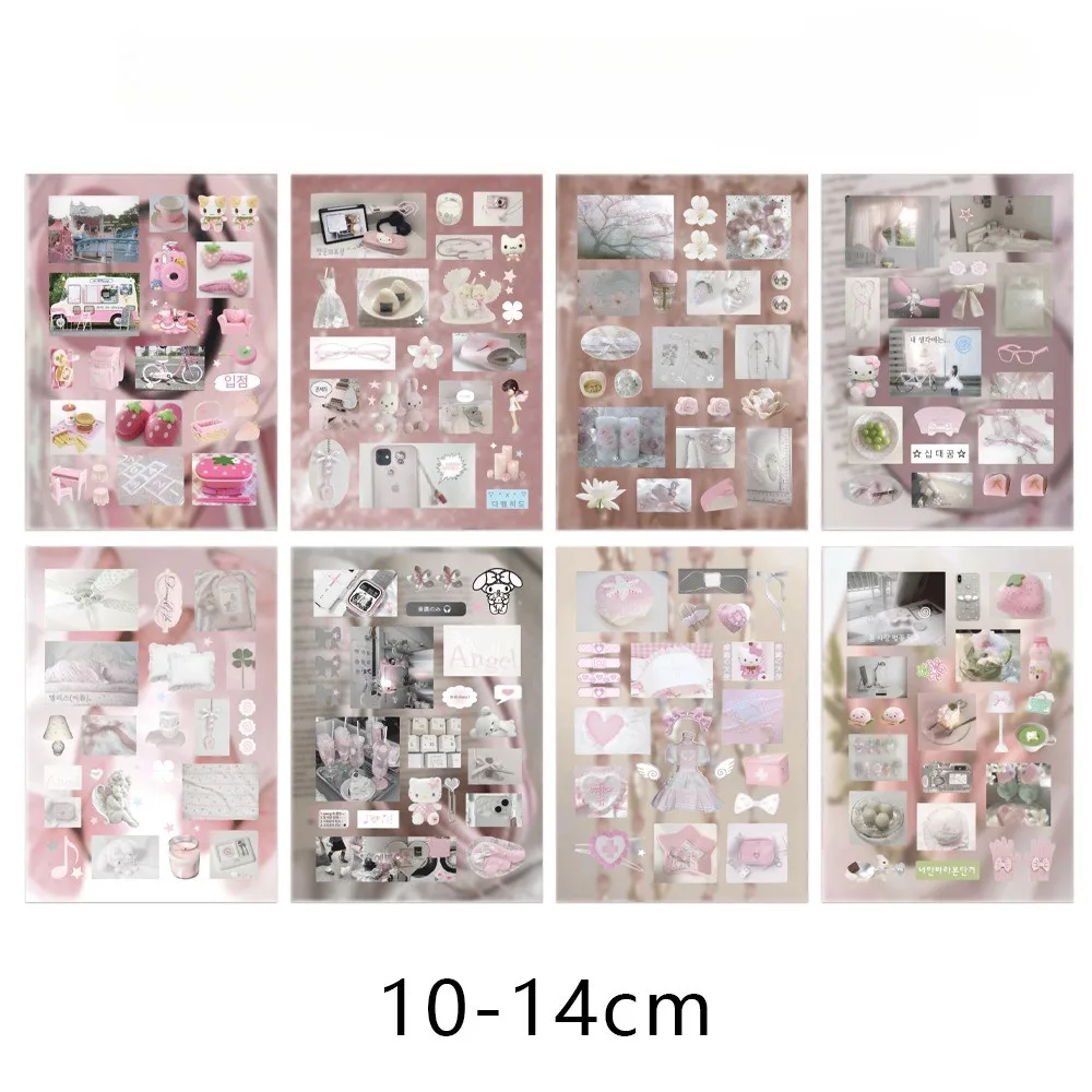 8 قطع من ملصقات السلسلة الوردية على الطراز الإضافي - شارات أحمر الخدود الناعمة لكتب اليد والمجلات وحافظات الهاتف LanLanStickersWorld Store #3