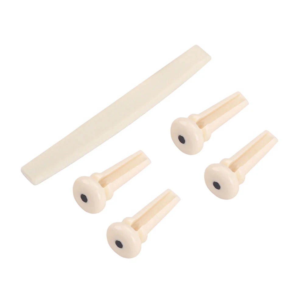 

5 Pcs Bass Strings Bridge with Saddle Acoustic Guitar Copper Pipe Parts Beige Brass