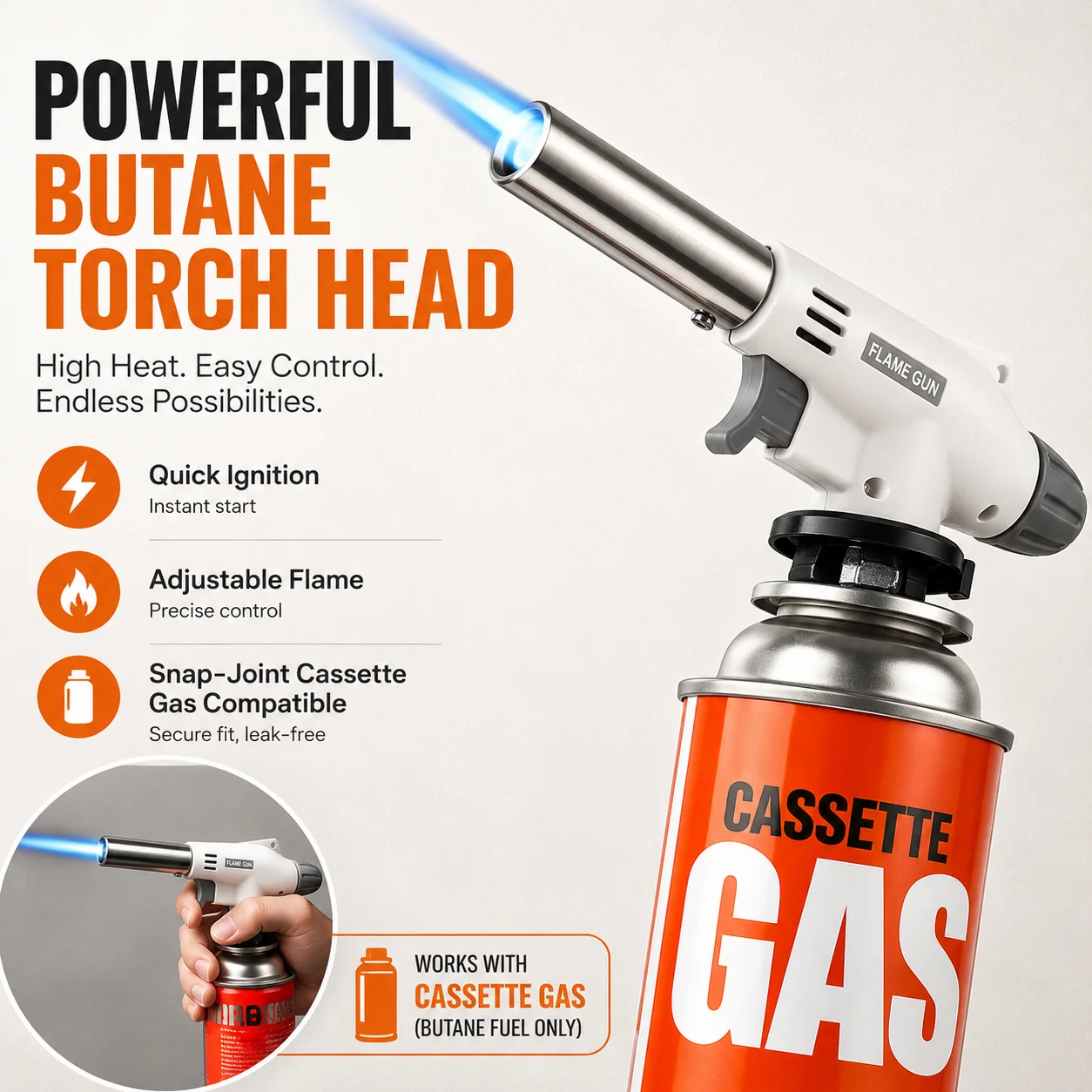 Kitchen Baking Torch - Refillable Butane Gas Torch Lighter Welding