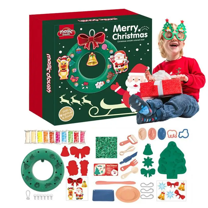 

Molding Clay DIY Kit Wreath DIY Reusable Clay Toy Set For Children Learning Education Toys For Craft Classes Holiday Gifts Party