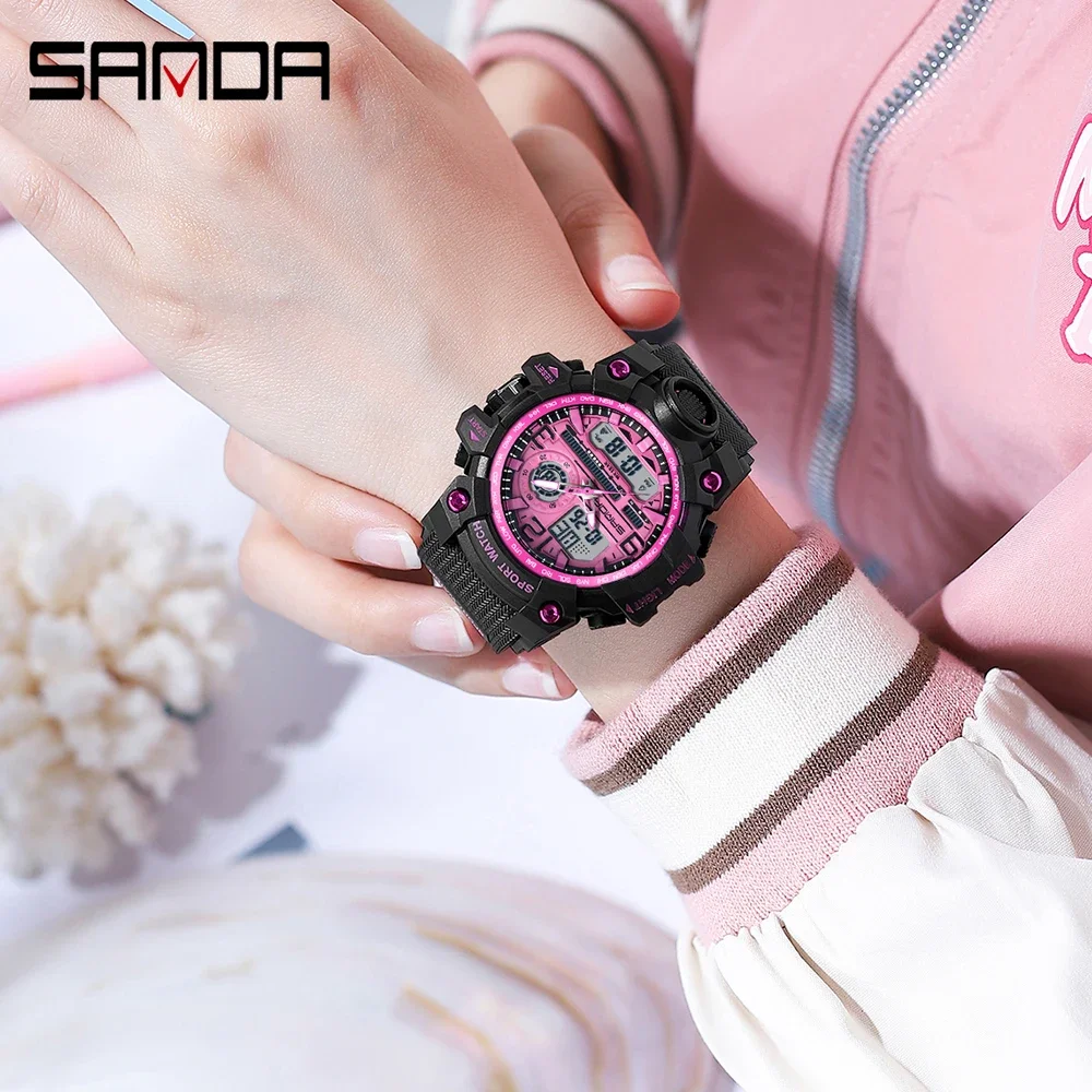 Sanda-Montre électronique pour jeunes femmes, multifonction, ChimCool, veilleuse, étanche, 2024, 3353