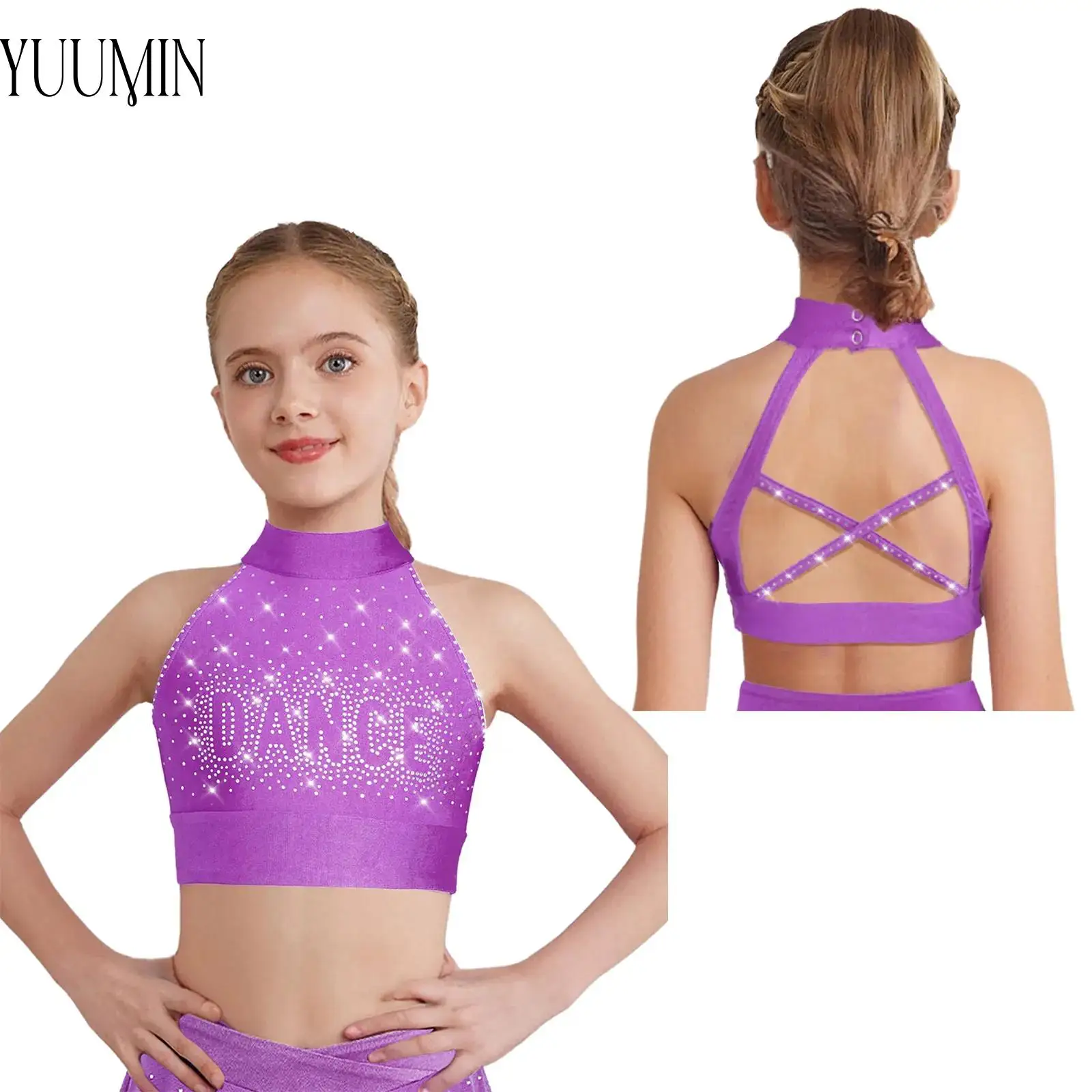 criancas-meninas-ballet-danca-ginastica-topos-halter-sem-mangas-cruz-de-volta-brilhante-strass-colheita-topo-cheerleading-desempenho-wear