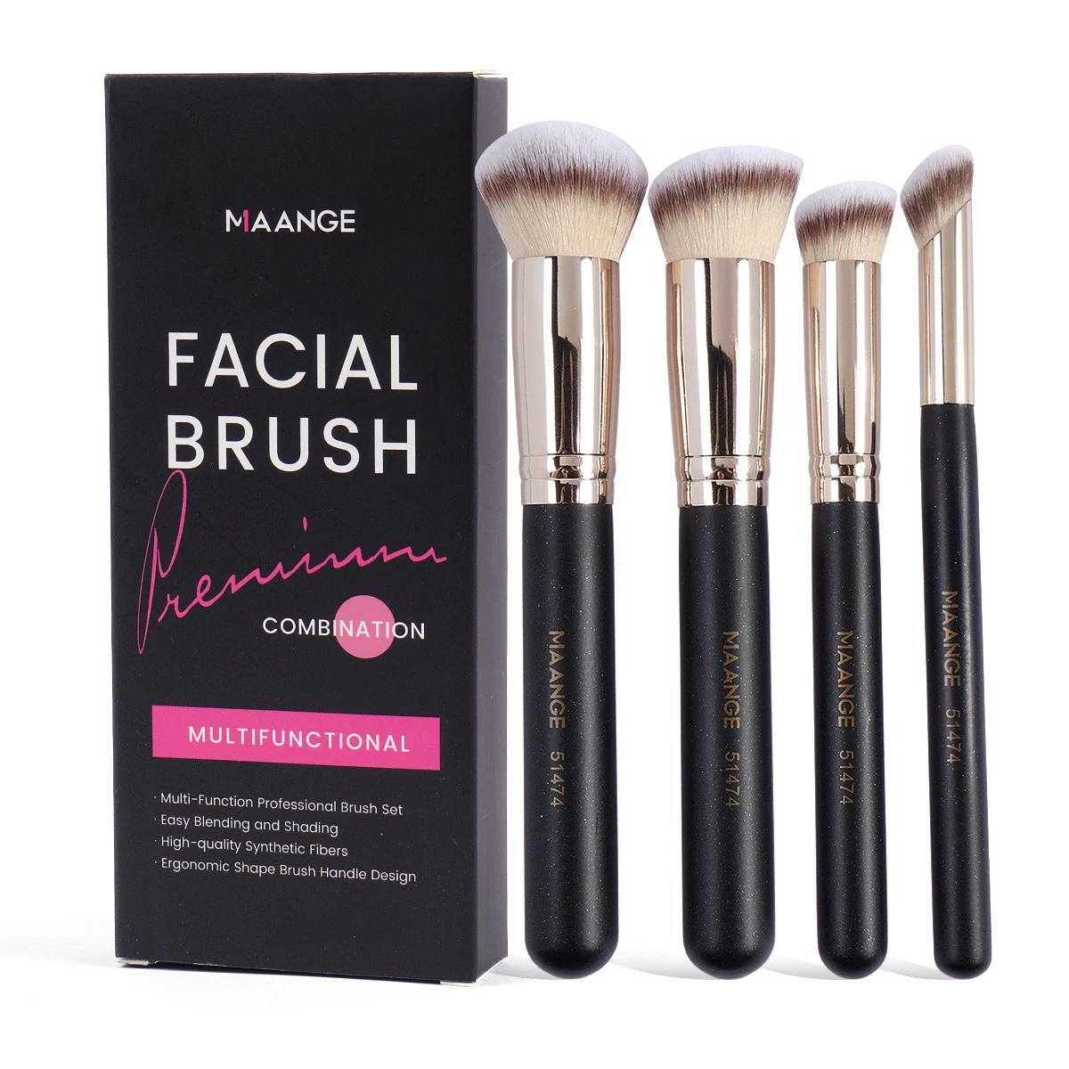 Maange 4 Stuks Geschenkdoos Make-Up Brush Set Voor Beginners, Geschikt Voor Foundation Concealer Blush Poeder Cadeau Voor Vrouw Moeder Dag