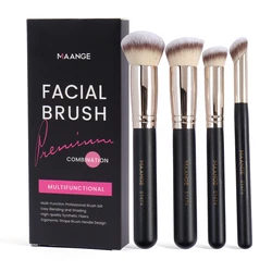 MAANGE 4pcs Gift box Makeup Brush set for Beginner, Suitable for Foundation Concealer Blush Powder Gift for Wife Mother Day