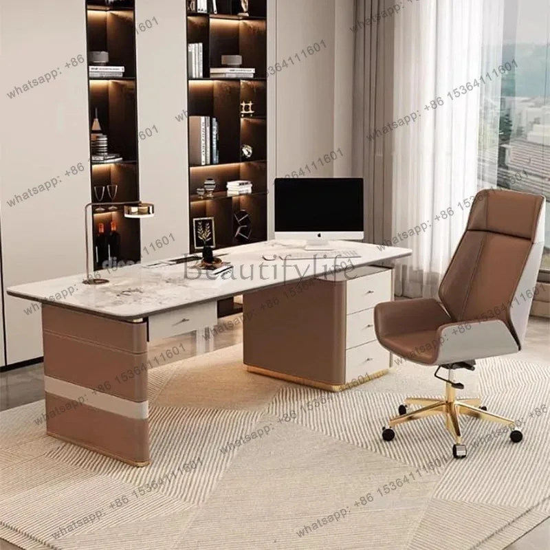 

Luxury Aesthetic Office Desk Decoration Cool Storage Standing Computer Desk Executive Modern Scrivania Da Ufficio Furniture