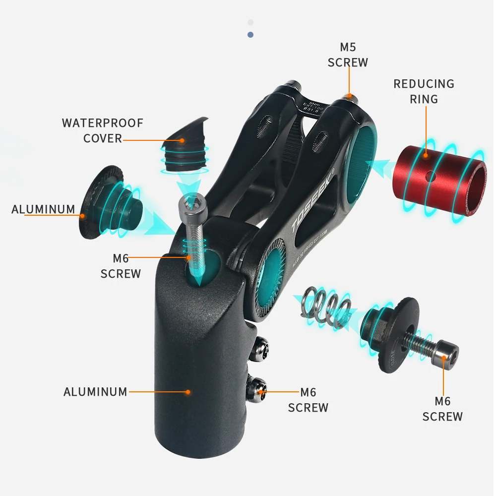 Bicycle Handlebar Stem Adjustable-45 To 90 Degree Length 80/100/130mm Handlebar 25.4/31.8mm Stem For XC Mountain Road City Bike