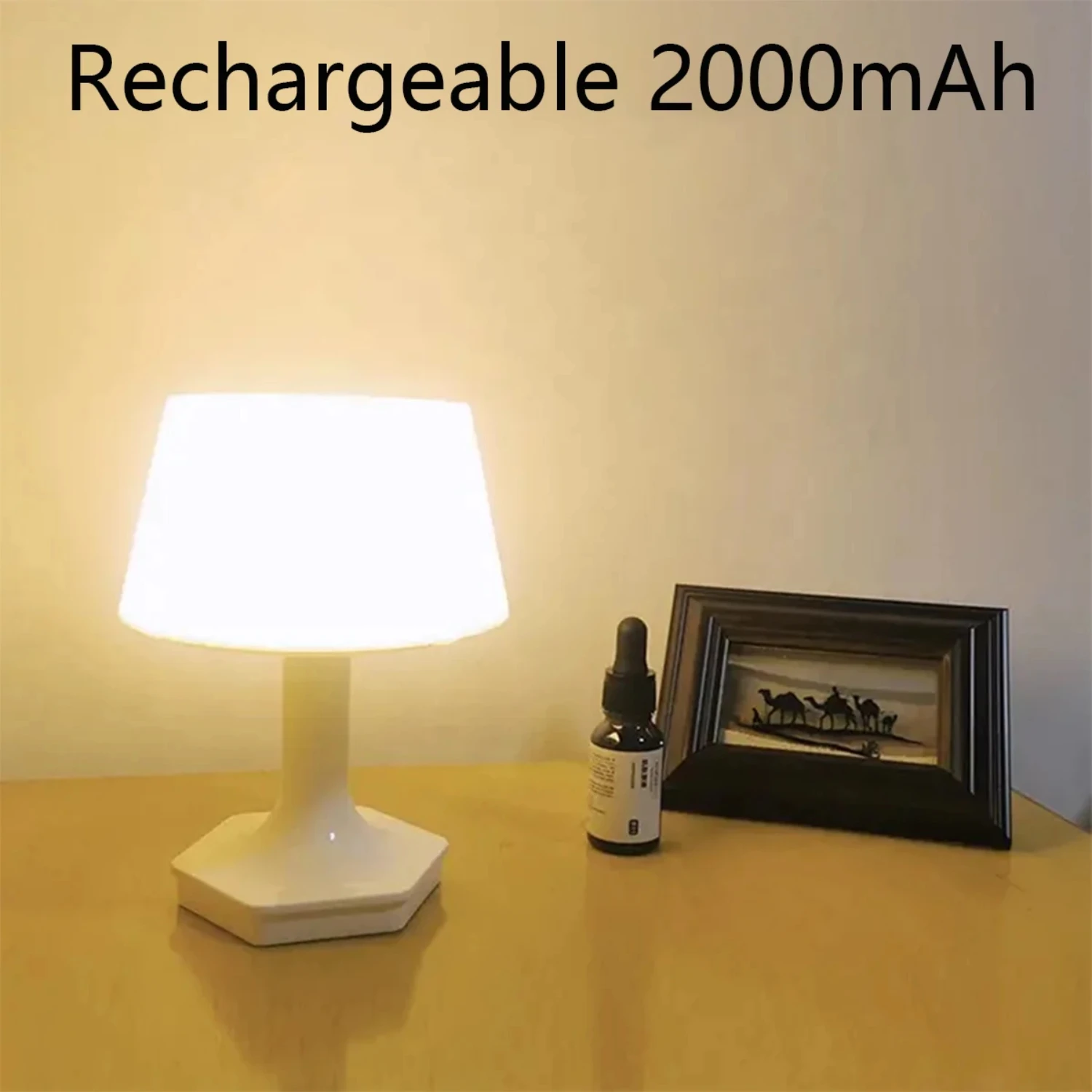

Simple LED Rechargeable Table Lamp Two Colors Switch Bedside USB Desk Light Eye Care Bedroom Reading Decoration Night Light