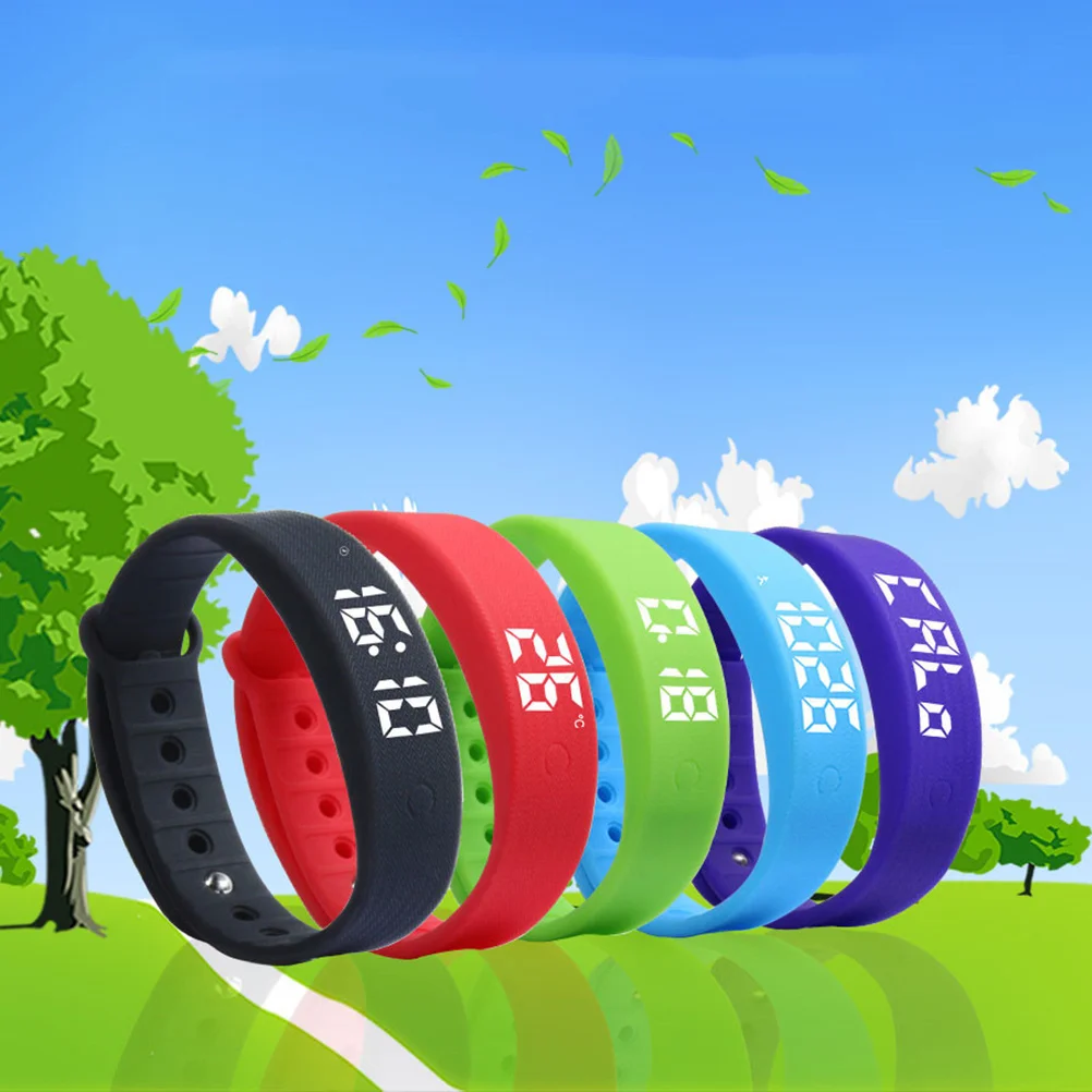 

Waterproof Men Women Sports Pedometer Fitness Bracelet Green LED Touch Screen Temperature Monitoring Smart Wristband Swim