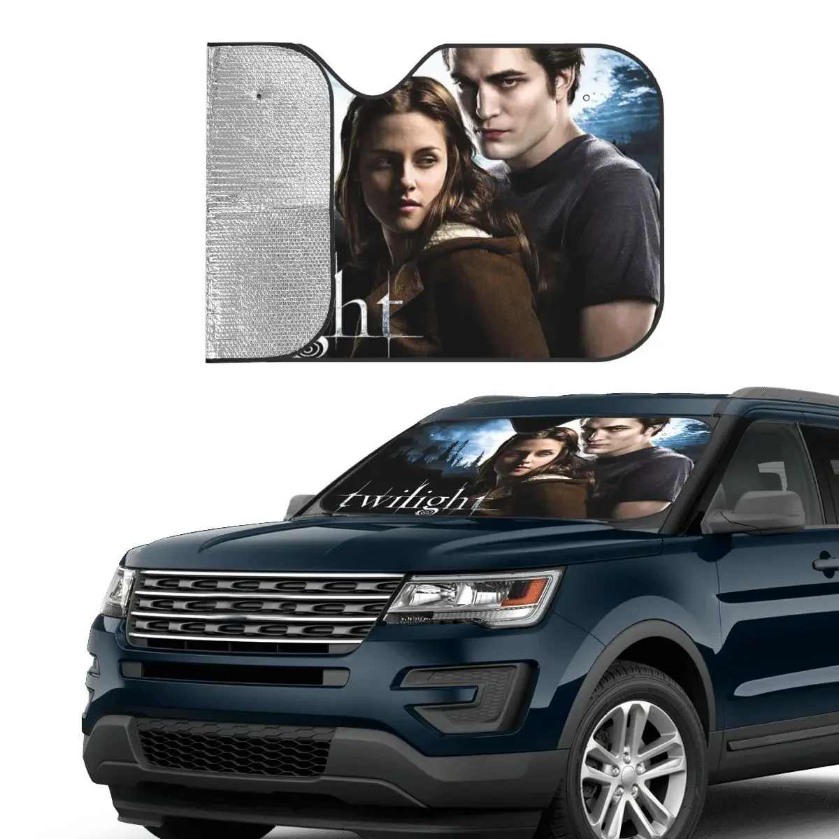 The Twilight Saga Movie Creative Sunshade Windscreen 76x140cm Edward Bella Aluminium Foil Car Sunshade Sun Shade Protect