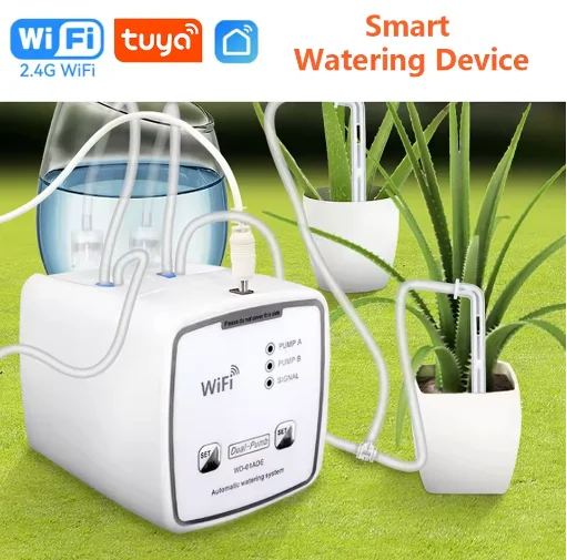 Tuya WiFi Smart Drip Irrigation System Double Pump Automatic Flower Watering Device Smart Garden APP Control Smart Garden