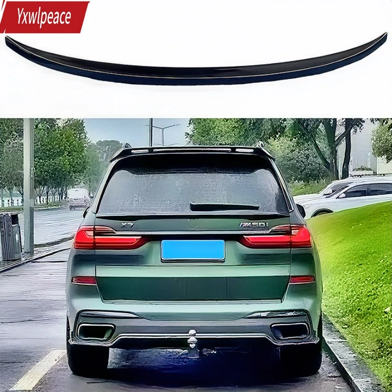 

For BMW X7 G07 2019-2023 Rear Mid Spoiler Trunk Lip Wing ABS Glossy Black / Carbon Fiber Look Body Kit Accessories