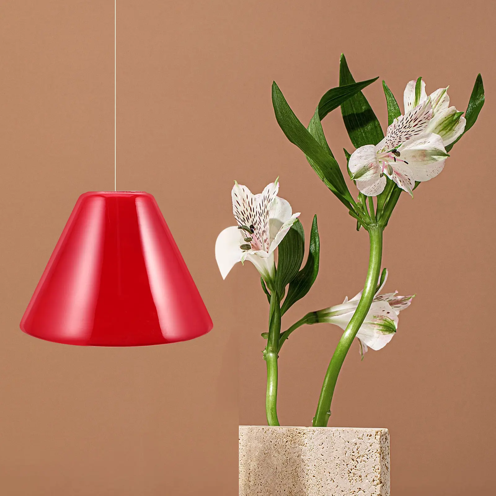 Red Glass Lampshade Small Vintage Lamp Shade Replacement Perfect for Table Lamps Pendant Light Fixtures 6.48x4.52x4.52in Retro