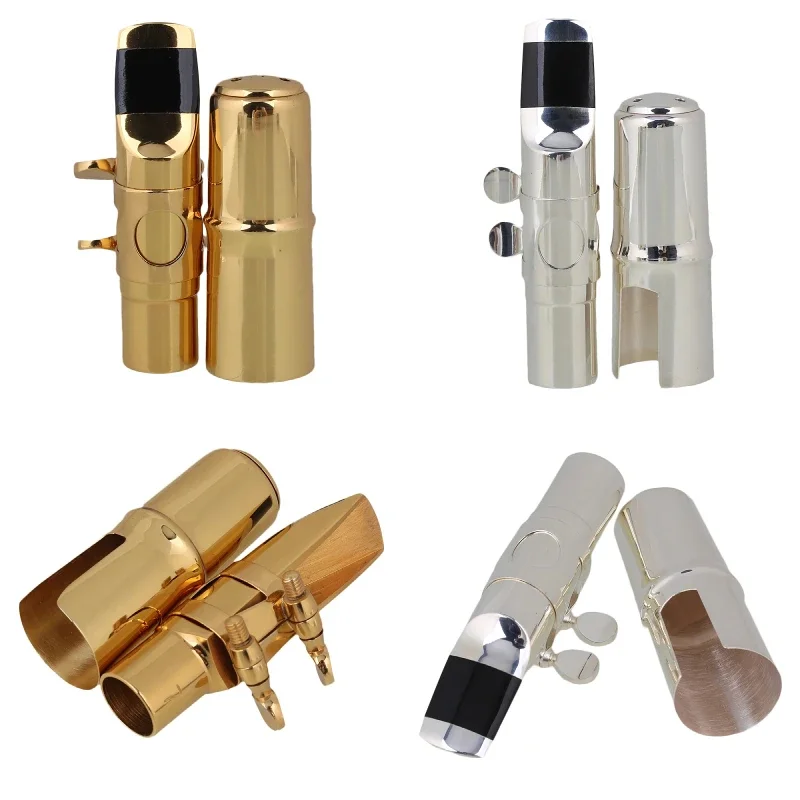 1pcs 7#  B-flat Soprano Saxophone metal mouthpiece Ligature Set Woodwind Instruments Parts & Accessories Gold/silver plated