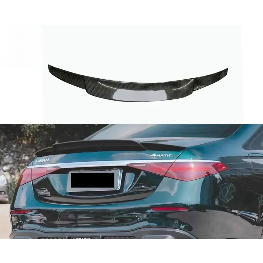 

New! For Mercedes Benz S-Class W223 BS Style Tail Carbon Fiber Fixed Wing Spoiler Body Kits Trim Car Accessories Automotive Spoi