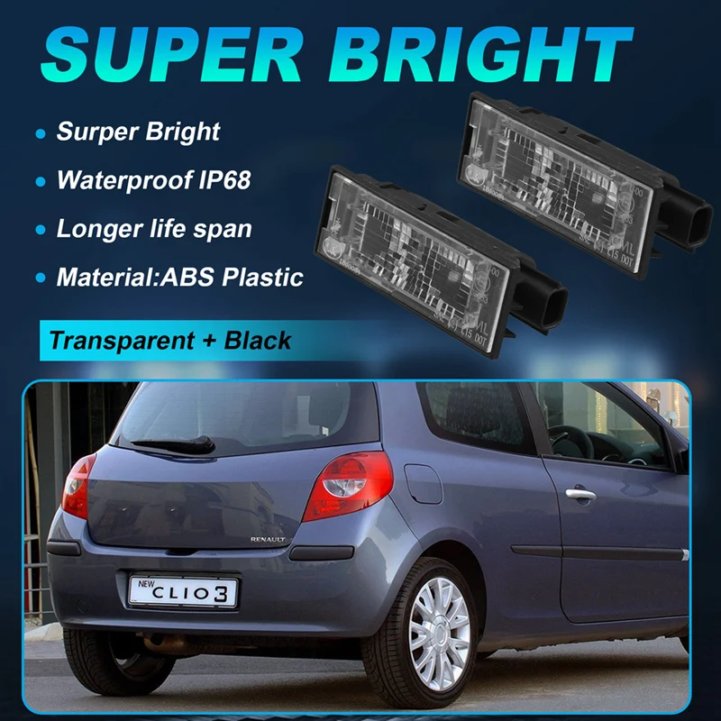 8200480127 License Plate Light For Renault Clio Laguna 2 Megane 3 Twingo Master Vel Satis Wind Trafic Twizy