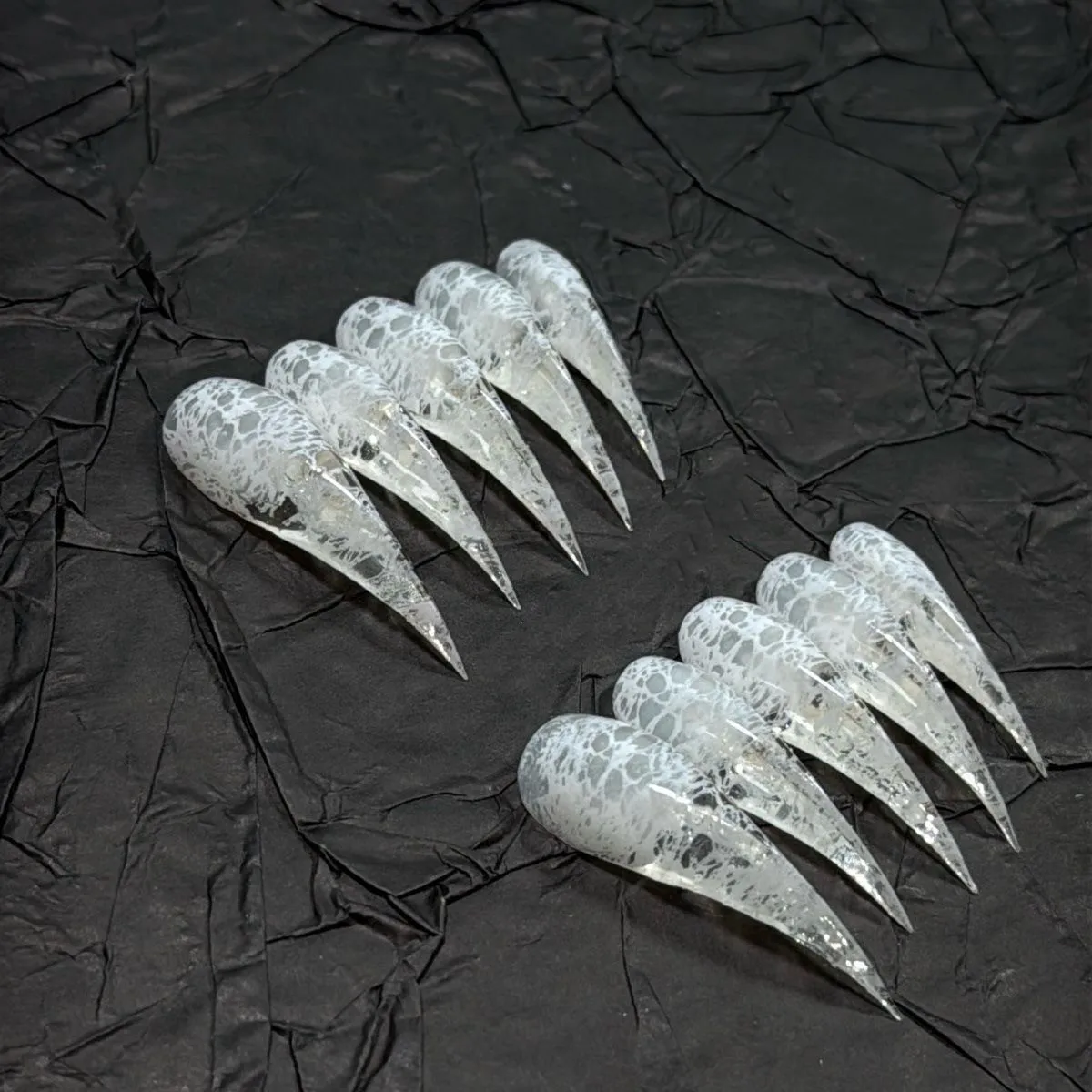 

Короткие кошачьи когти ручной работы, 10 шт., длинный коготь в форме дракона, акриловые накладные наклейки для ногтей, накладные ногти со стразами и клеем