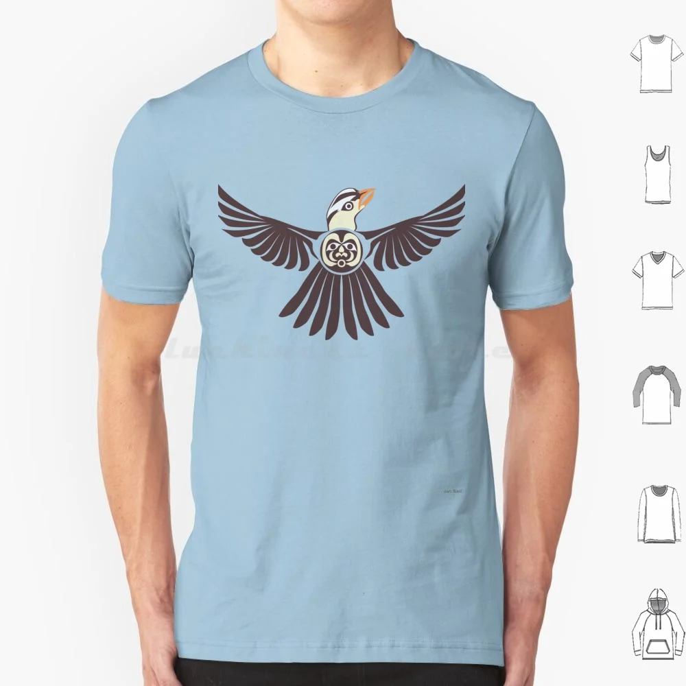 White Crowned Sparrow T Shirt Cotton Men Women DIY Print Coast Salish Coast Salish Art Mark Gauti Indigenous Native First