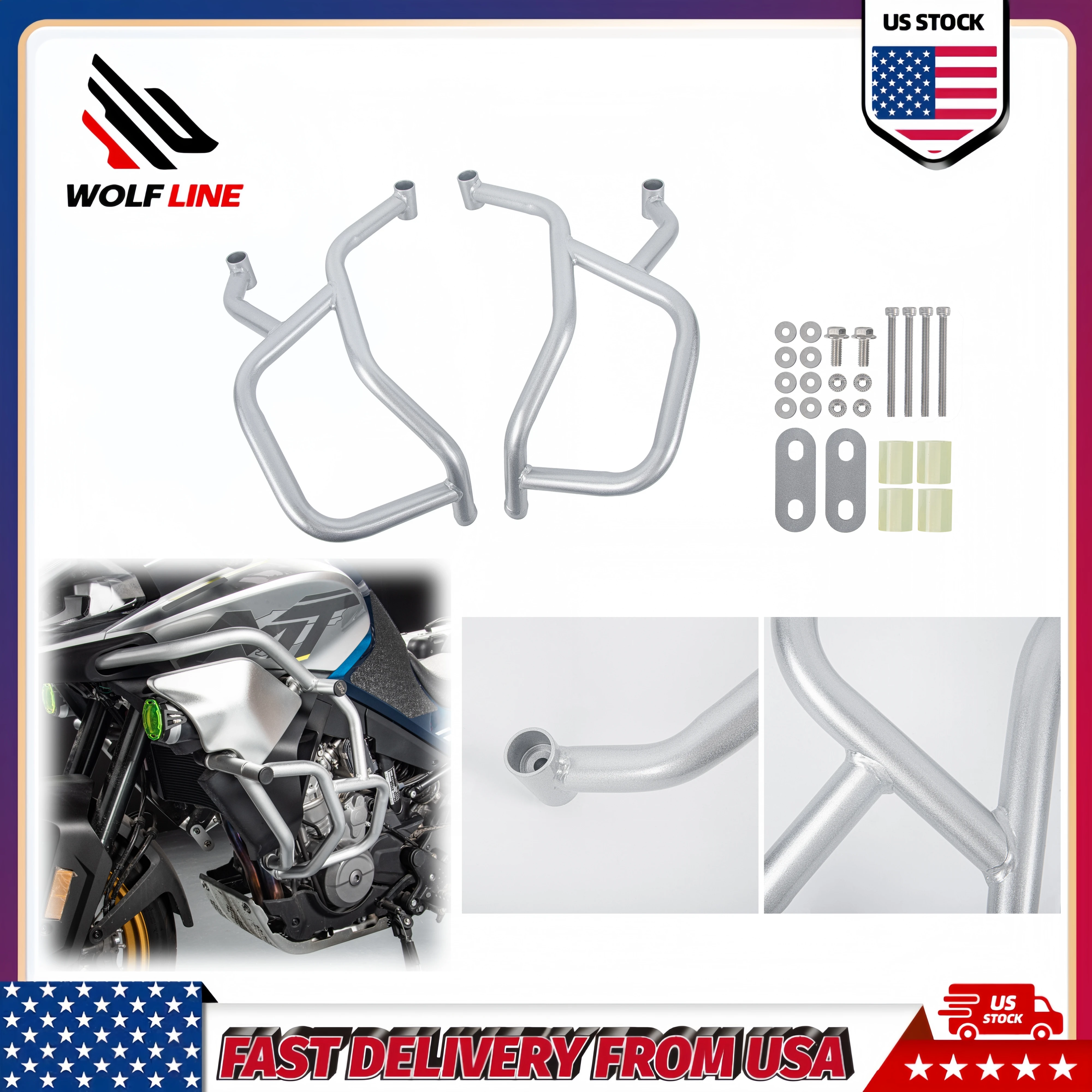 

WOLFLINE Highway Bumper For CFMOTO 800MT 800 MT 2021 2022 2023 2024 2025 Engine Guard Crash Bar Frame Protection