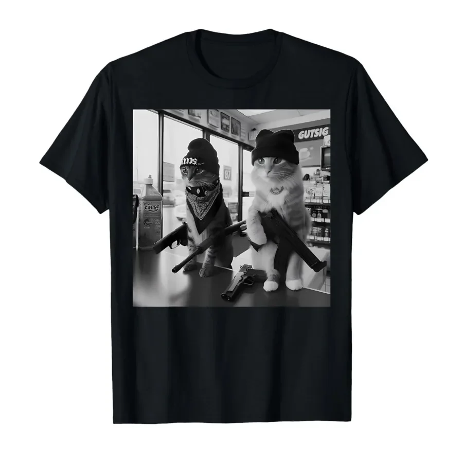 العصابات القطط الشارع camiseta divertida camiseta de manga corta camiseta