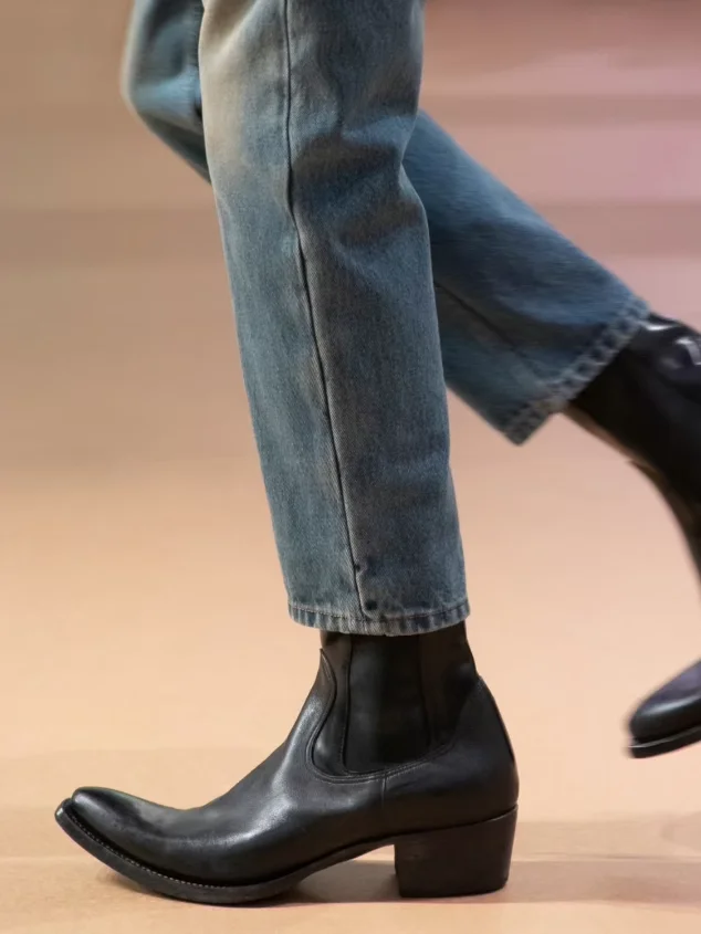 High-heeled Wizard Men's Heightened Thick-soled Upturned Head Casual Pointed-headed Trendy High-top British Style Chelsea Boots