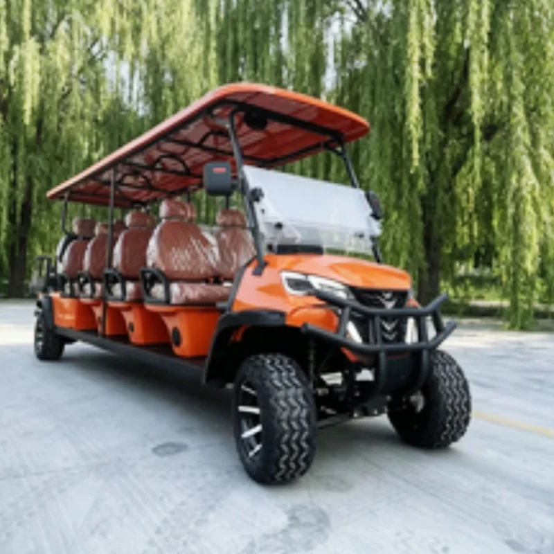 4 Row 8 Seater Off-Road Vehicle 72V High Quality Electric Golf Cart Lithium Supplier Seat With Headrest Bumper Off-Road Tires