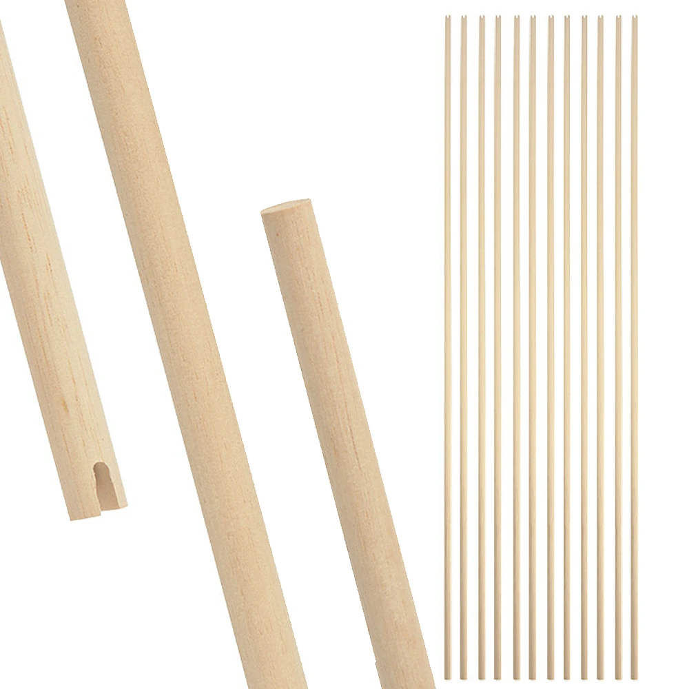 

12/24Pcs 8/8.5/9mm Diamete Wood Arrow Shaft Indonesian White Wood Archery Arrow Shaft for Recurve Longbow Hunting Shooting Rod