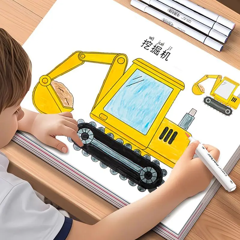 Książka do kolorowania dla dzieci: strony do kolorowania i rysowania samochodów