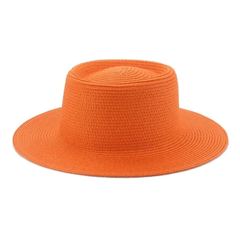 new Men and women STRAW HAT bump top sun hat women  chain acrylic accessories sun hat outdoor straw hat sunscreen beach hat