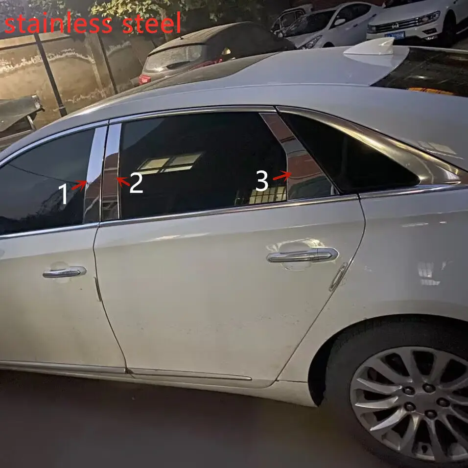 

6Pcs Stainless Steel Chrome Pillar Trim Door Cover Post for Cadillac XTS 13-19