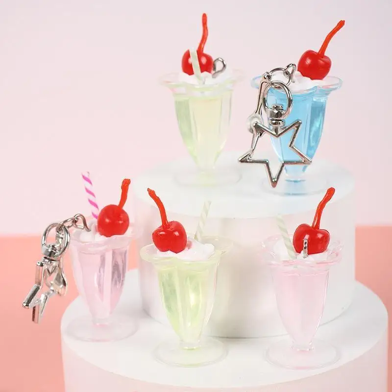 Mini-Simulations-Getränkebecher-Schlüsselanhänger, Fake-Saft-Eiscreme-Modell, Hängeornament, Taschenanhänger, Dekoration, Autoschlüsselhalter – Detail 7