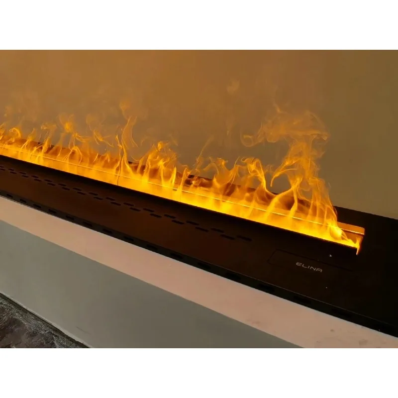 2025 Современный интеллектуальный Wi-Fi/приложение, электрический камин, 1 м, туман, деревянный звук, автоматический дренаж, сертифицирован CE/TUV для использования в отеле, вилле