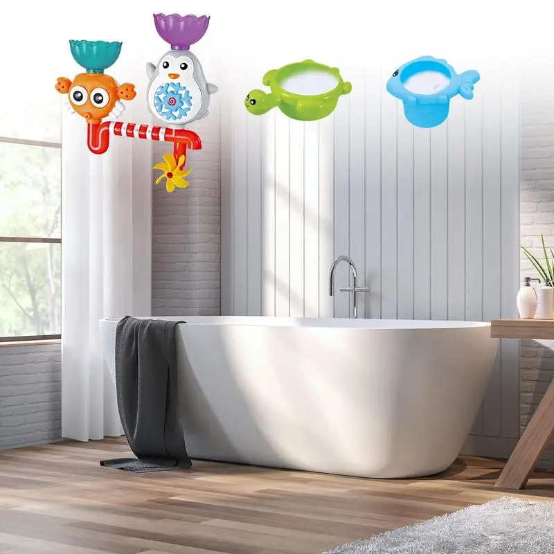 Juguetes de baño de succión para niños en edad preescolar, succión de agua de baño de juguete, bañera flotante, juguetes educativos sensoriales