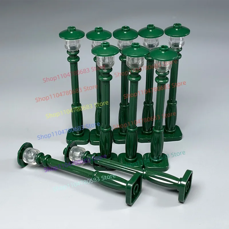 MOC 빌딩 블록 미니 거리 장면 가로등 아키텍처 모델 만화 애니메이션 액세서리 조립 키트 귀여운 장난감 선물