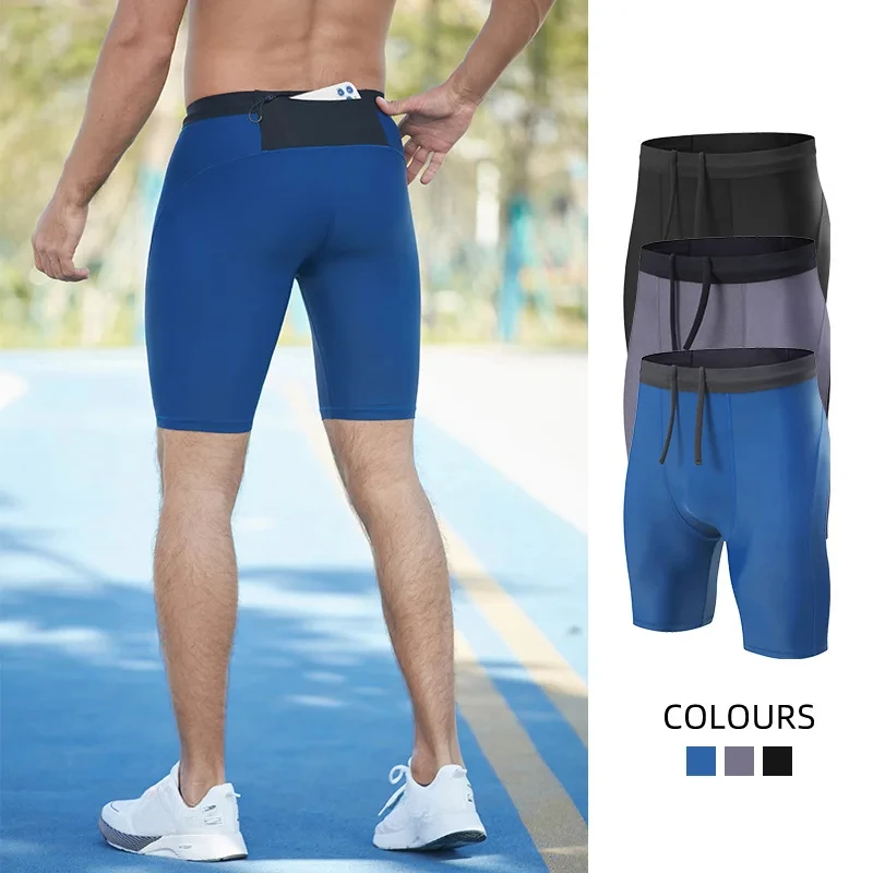 

Men's Sports Tight Shorts Quick Drying Running Fitness Yoga Basketball Compression Training Leggings Pants Workout Gym Shorts