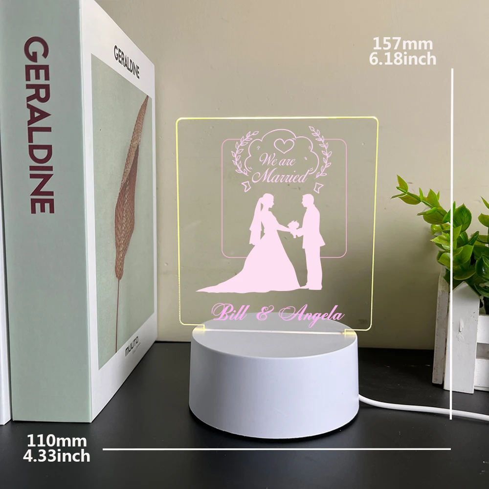 1 pc romantic love UV Print Personalized Name 3D Touch LED Night Light 3d Illusion Night Lamp Baby Room Decor Gift