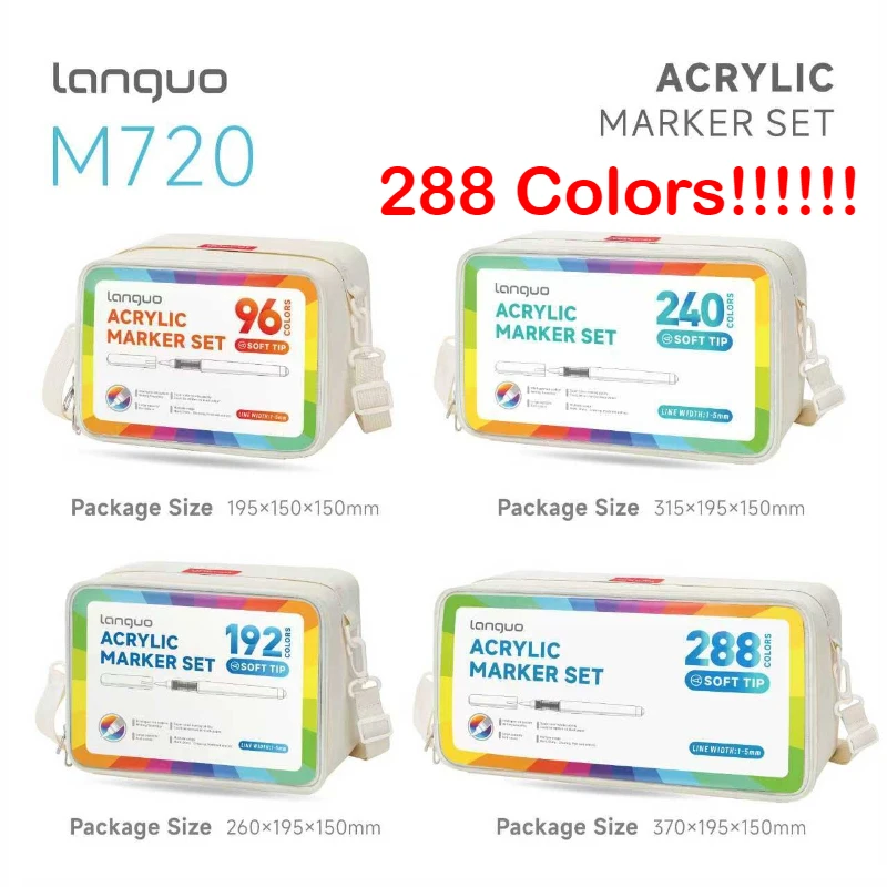 

LANGUO 288/9 цветов прямые жидкие акриловые ручки кисть цветной маркер для рисования DIY школьные художественные принадлежности канцелярские принадлежности