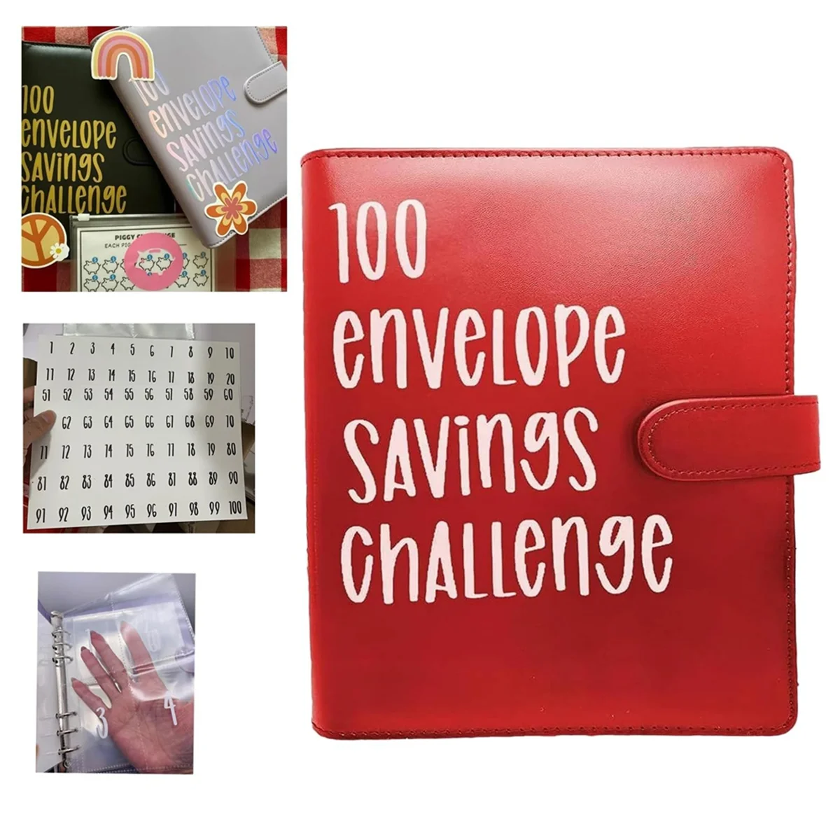 Envelopes Money Saving Challenge,100 Envelopes, Binder, Desafios de Poupança, Upgrade Model