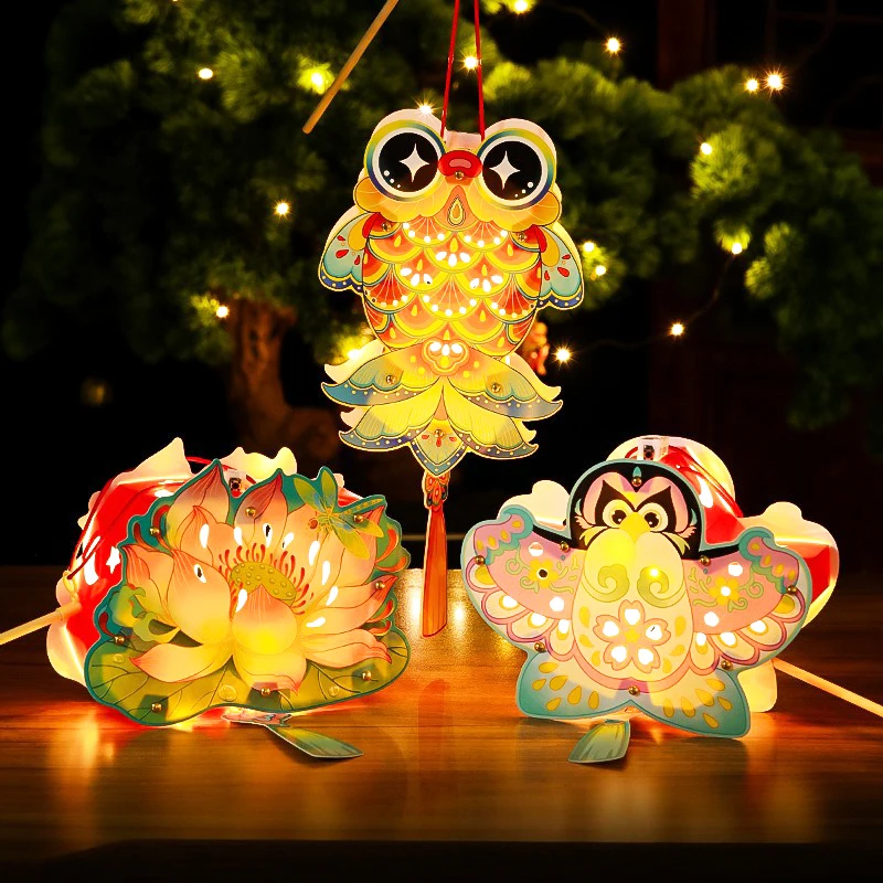 DIY Traditional Lantern Mid Autumn Festival Lantern Lamp DIY Material Package Mid Autumn Festival Decorations Light Lamp Gifts