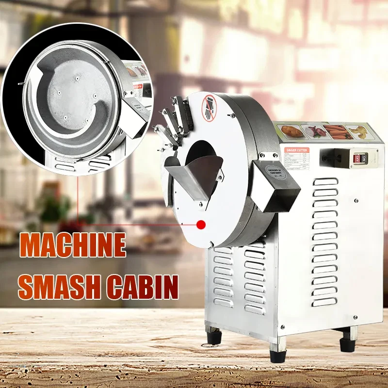 

Commercial Electric Automatic Ginger And Garlic Slicing Machine Vegetable Cutting Shredding Machine