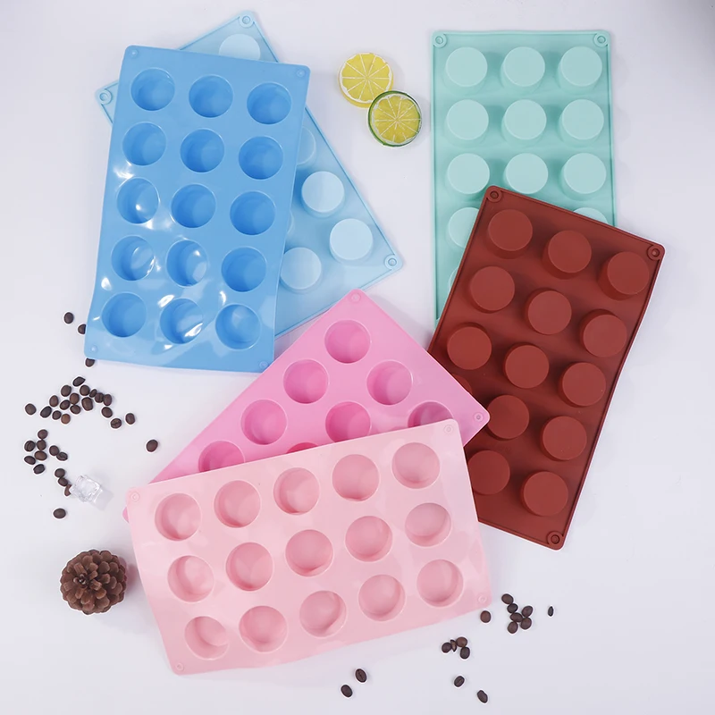 15 Cavity Cylinder Shaped Silicone Mold DIY Chocolate Cookie Sandwich Tool DIY Jelly Pudding Candy Kitchen Cake Baking Mold